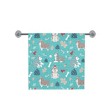 Christmas cute siberian husky puppie pattern Bath Towel