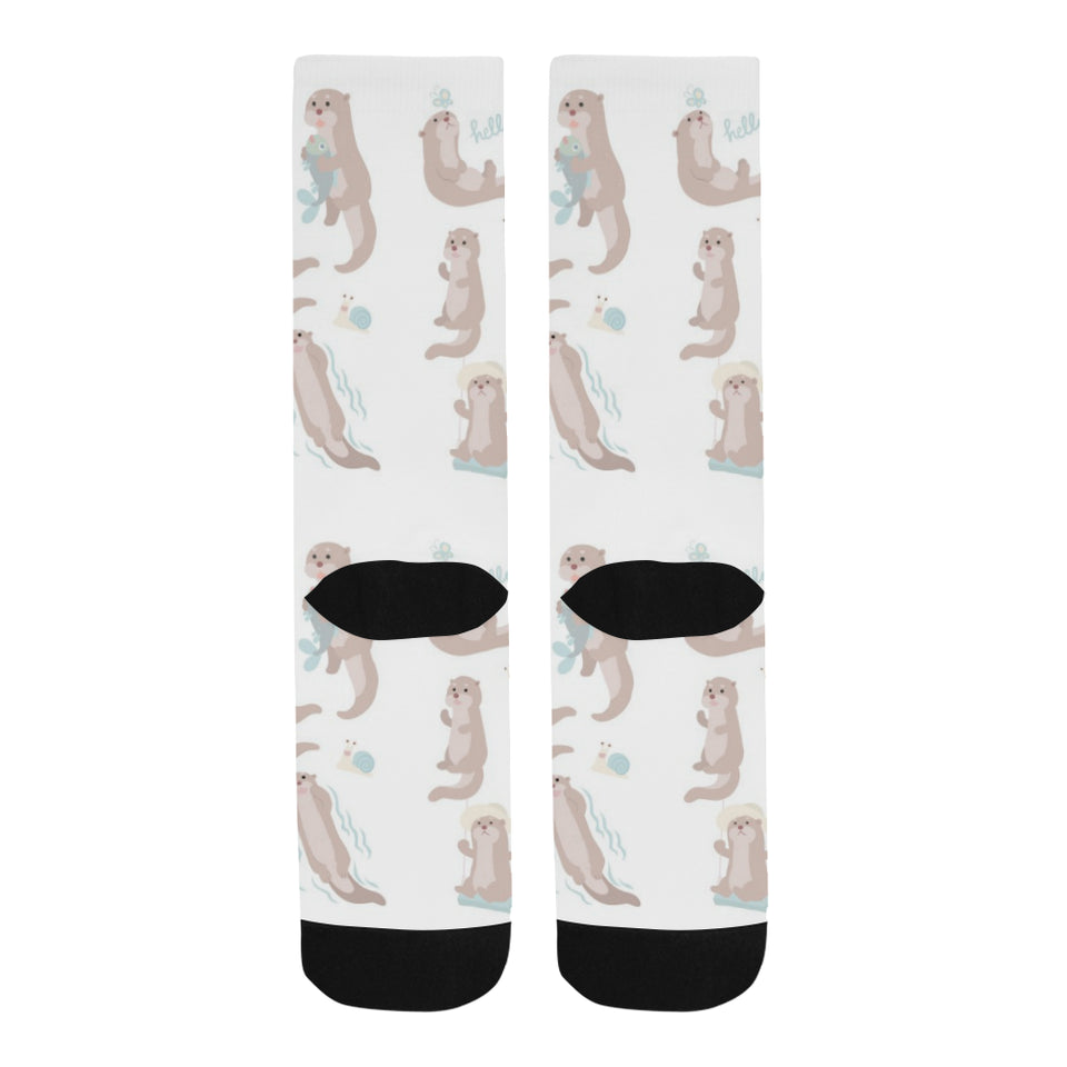 Cute sea otters pattern Crew Socks