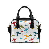 Airplane star cloud colorful Shoulder Handbag