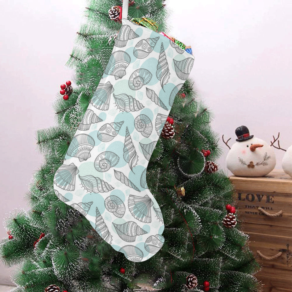 Shell polynesian tribal Christmas Stocking