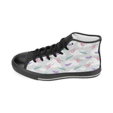 Helicopter plane pattern Women's High Top Canvas Shoes Black