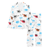 Watercolor helicopter cloud pattern Women's Long Pajama Set