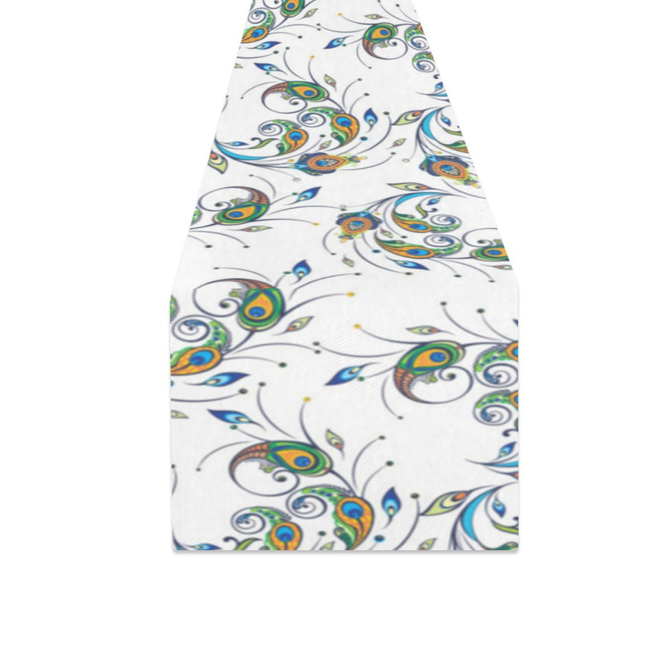 Peacock feather pattern Table Runner