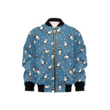 Cute boston terrier dog spattern Kids' Boys' Girls' Bomber Jacket