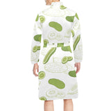 Cucumber sketch pattern Men's Long Sleeve Belted Night Robe