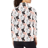 Pig Pattern Print Design 05 Women's Long Sleeve Polo Shirt