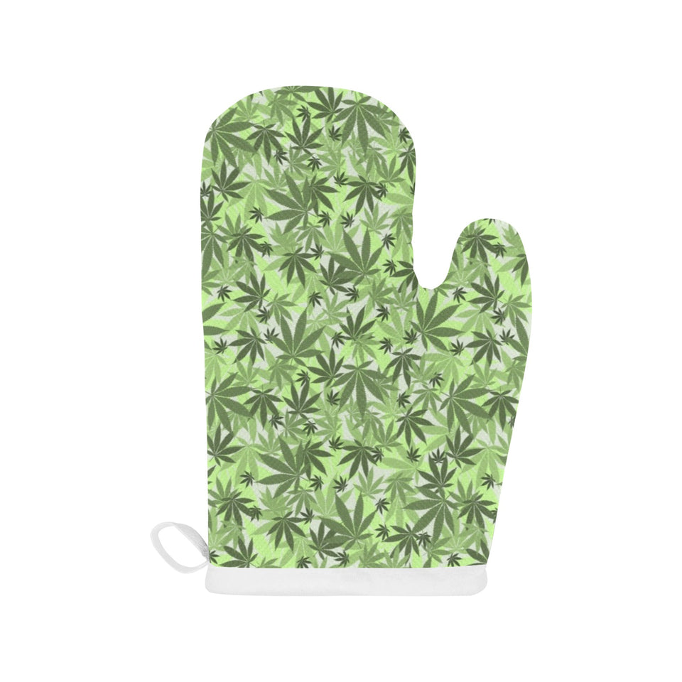Canabis Marijuana Weed Pattern Print Design 01 Heat Resistant Oven Mitts