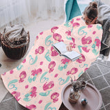 Cute little mermaid pattern Blanket Robe with Sleeves