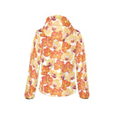 Orange yellow orchid flower pattern background Women's Padded Hooded Jacket