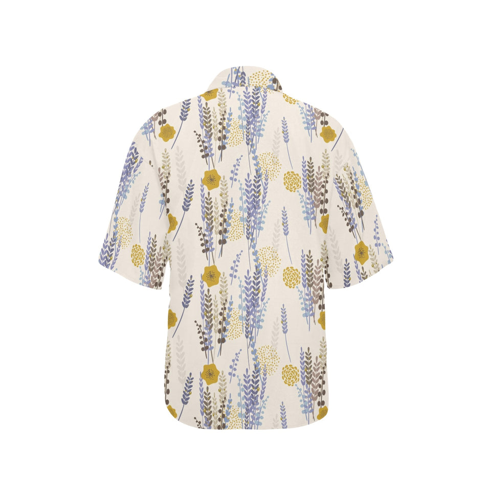Lavender modern pattern blackground Women's All Over Print Hawaiian Shirt