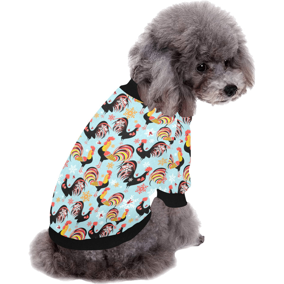 Rooster chicken cock snowfalke All Over Print Pet Dog Round Neck Fuzzy Shirt