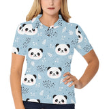 Cute panda pattern Women's All Over Print Polo Shirt
