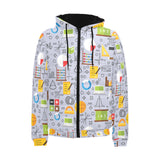 Math Pattern Print Design 04 Men's Padded Hooded Jacket