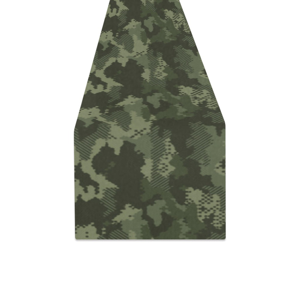 Digital Green camouflage pattern Table Runner