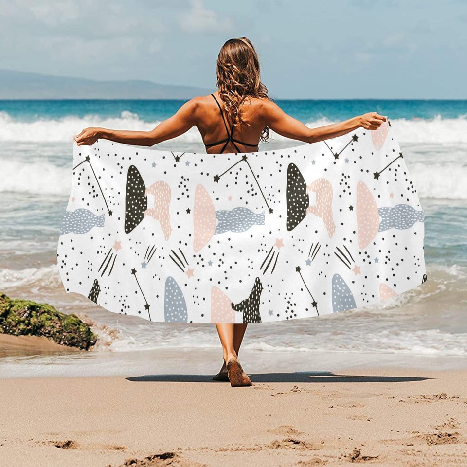 Polar bears star poka dot pattern Beach Towel