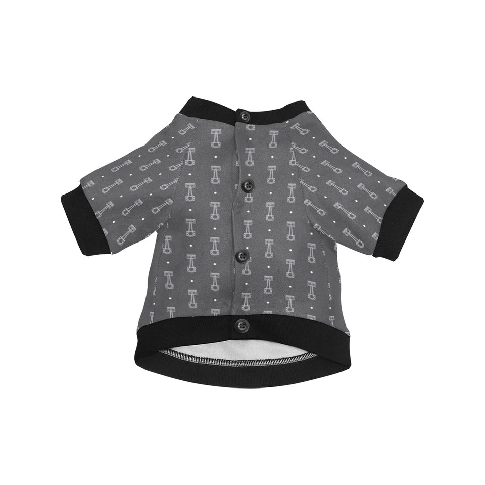 Engine Piston Black Background Pattern Design 02 All Over Print Pet Dog Round Neck Fuzzy Shirt