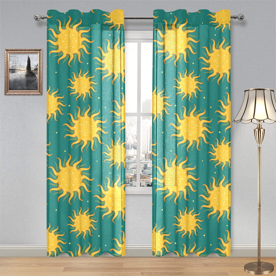 Sun green background Gauze Curtain