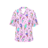 Cute ice cream cone animal pattern Women's All Over Print Hawaiian Shirt