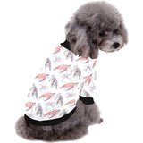 Watercolor sea turtle jellyfish pattern All Over Print Pet Dog Round Neck Fuzzy Shirt