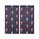 Watercolor colorful seahorse pattern Gauze Curtain