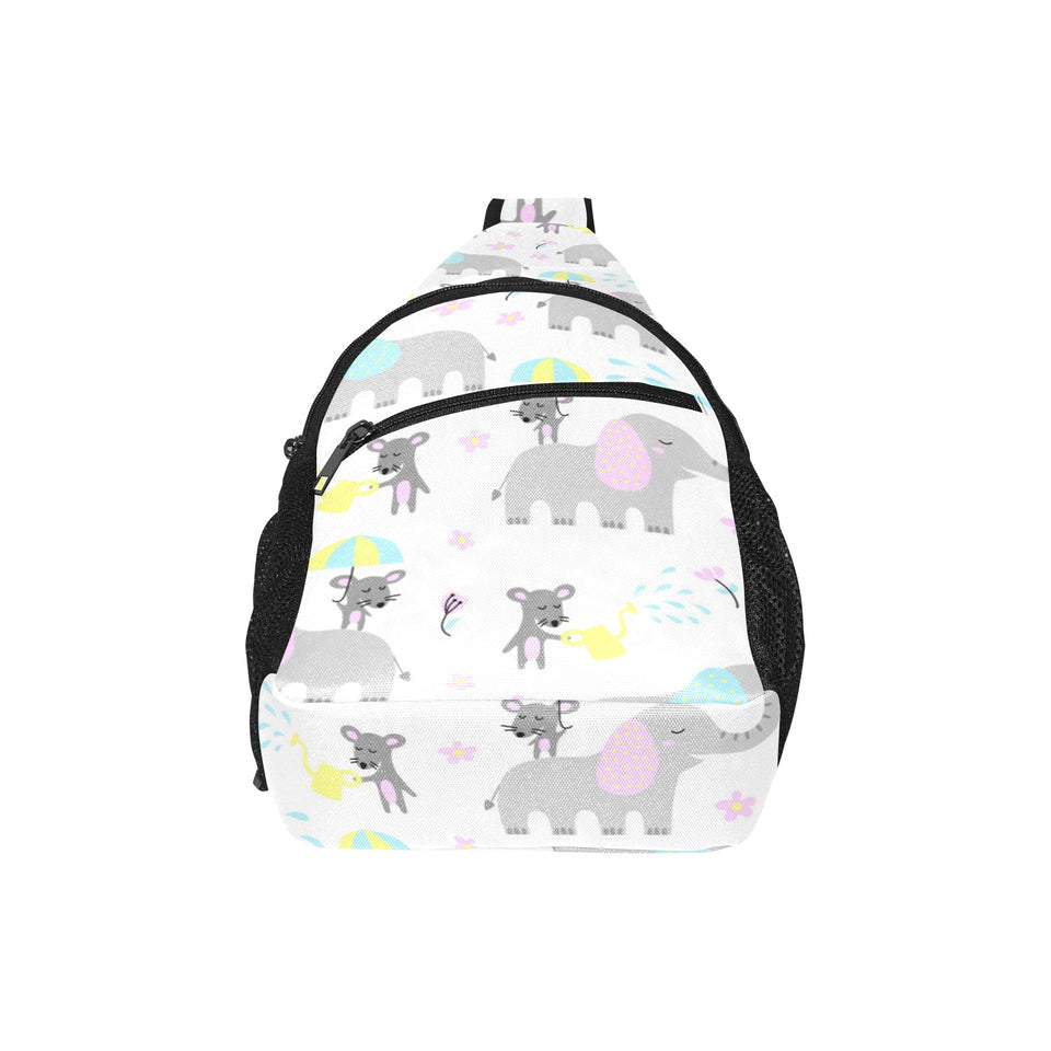Cute elephant mouse pattern All Over Print Chest Bag