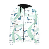 Crocodile diver pattern Men's Padded Hooded Jacket