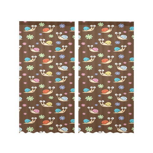 Snail Pattern Print Design 03 Gauze Curtain