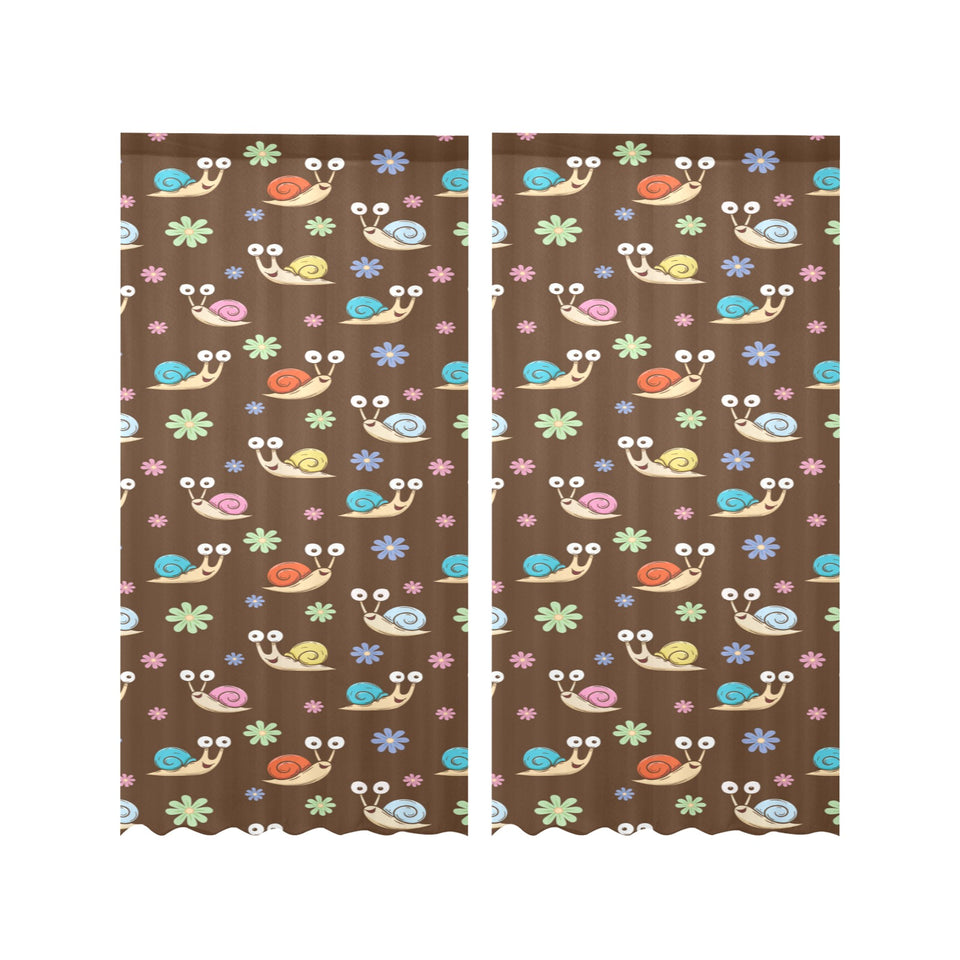 Snail Pattern Print Design 03 Gauze Curtain