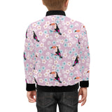 Beautiful toucan flower leaves Kids' Boys' Girls' Bomber Jacket