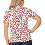 Squirrel Pattern Print Design 02 Women's All Over Print Polo Shirt