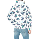 Pigeon Pattern Print Design 02 Men's Padded Hooded Jacket