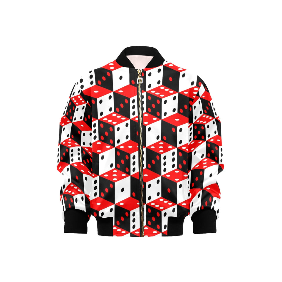 Dice Pattern Print Design 02 Kids' Boys' Girls' Bomber Jacket