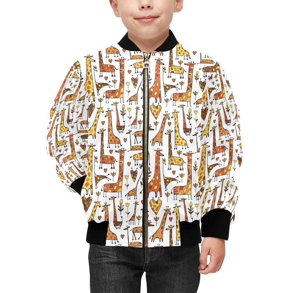 Giraffe Pattern Print Design 04 Kids' Boys' Girls' Bomber Jacket