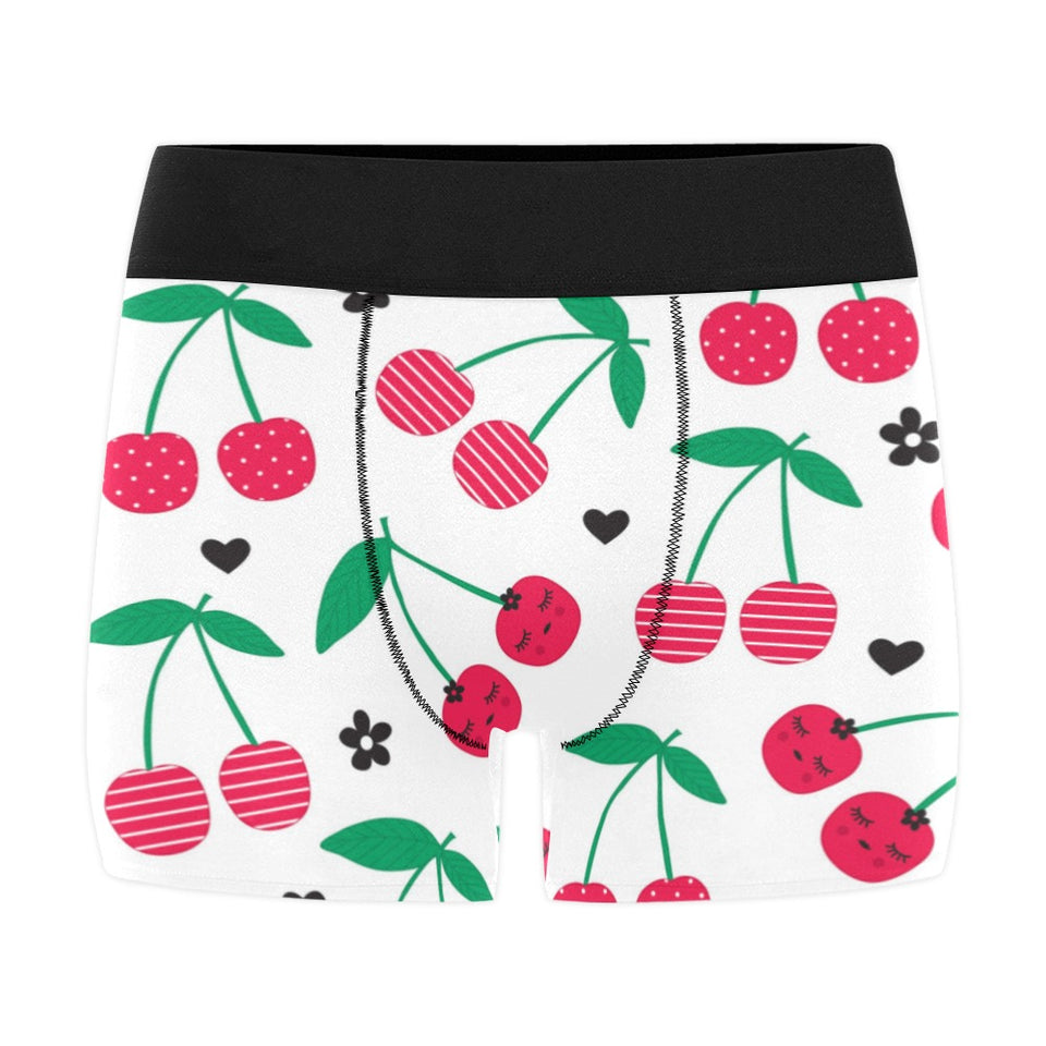 cherry pattern white background Men's All Over Print Boxer Briefs Men's Underwear