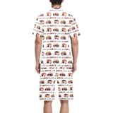 Camper Van Pattern Print Design 01 Men's V-Neck Short Pajama Set