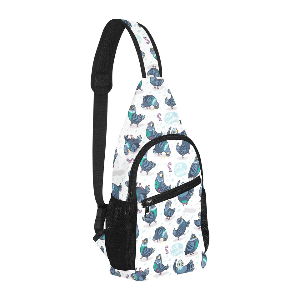 Pigeon Pattern Print Design 02 All Over Print Chest Bag
