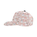 Cute snowman christmas tree snowpink background All Over Print Snapback Cap