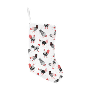 Cool rooster chicken cock floral ornament backgrou Christmas Stocking