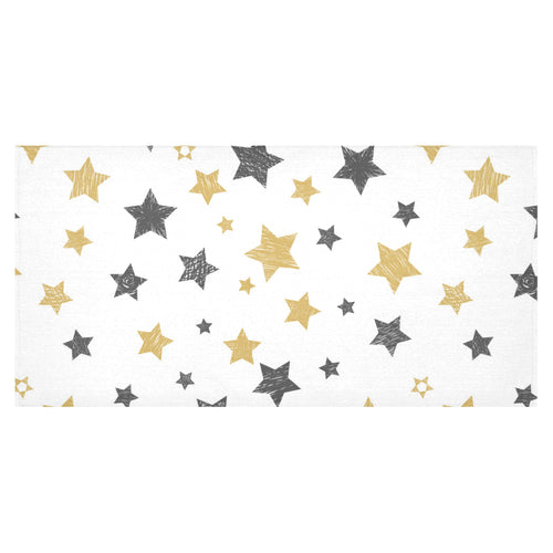 hand drawn gold black star pattern Tablecloth