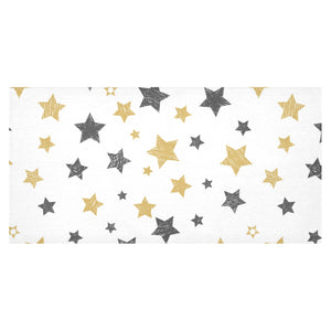 hand drawn gold black star pattern Tablecloth