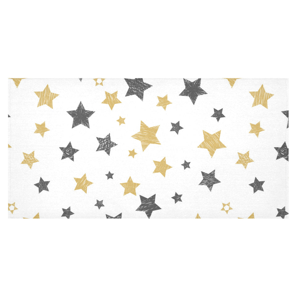 hand drawn gold black star pattern Tablecloth