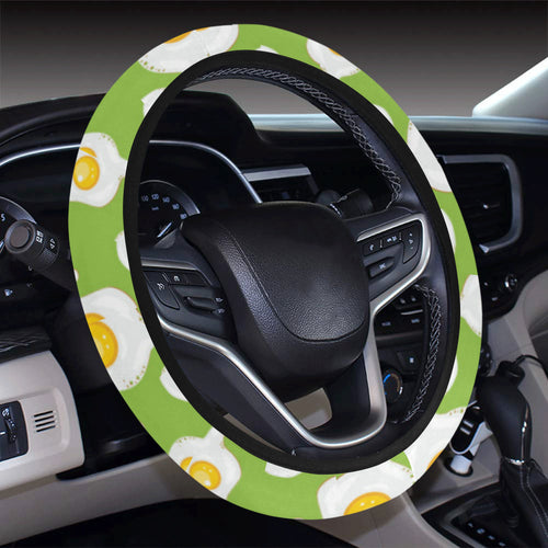 Fried Eggs Pattern Print Design 01 Car Steering Wheel Cover