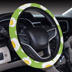 Fried Eggs Pattern Print Design 01 Car Steering Wheel Cover