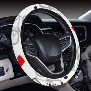 Bicycle Pattern Print Design 04 Car Steering Wheel Cover