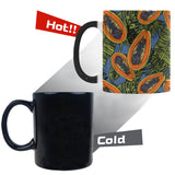 Colorful papaya tropical leaves Morphing Mug Heat Changing Mug