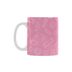 Sweet candy pink background Classical White Mug (Fulfilled In US)