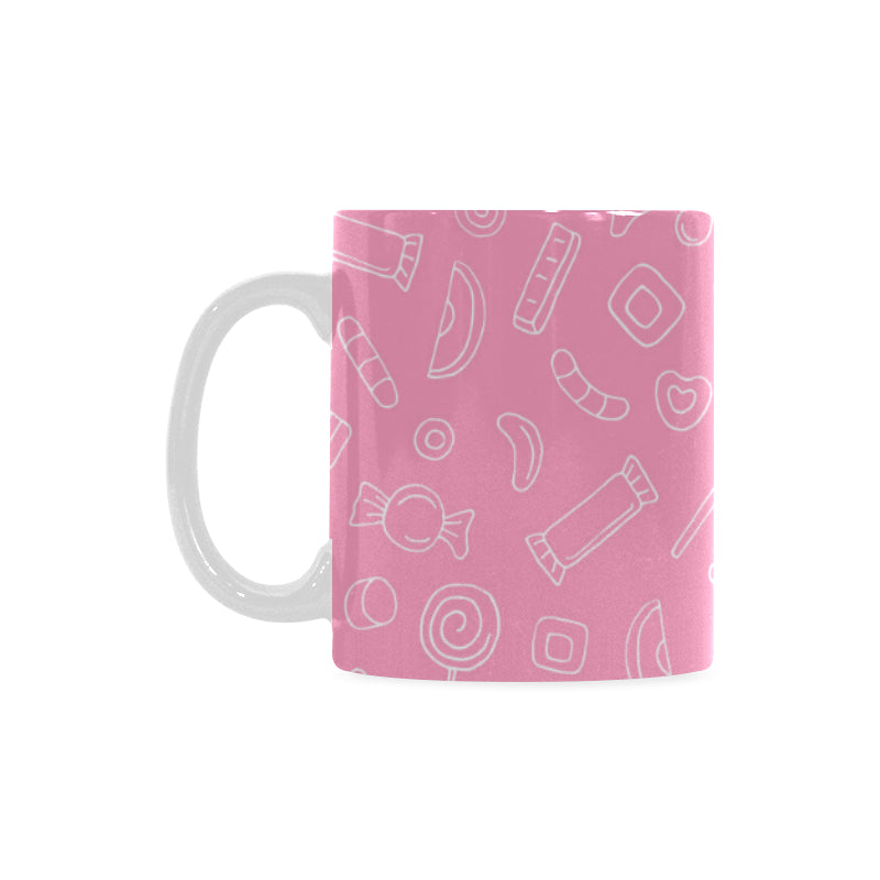 Sweet candy pink background Classical White Mug (Fulfilled In US)