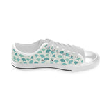 Green ginkgo leaves pattern Men's Low Top Shoes White