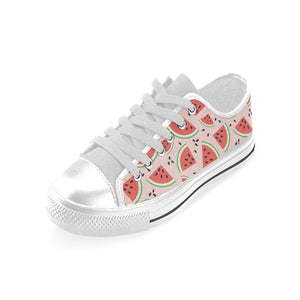 Watermelon pattern Men's Low Top Shoes White