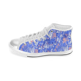 white bengal tigers pattern Women's High Top Canvas Shoes White